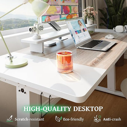 SIAGO Electric Standing Desk Adjustable - 63 x 24 Inch Sit Stand up Desk with Cable Management - 3 Memory Preset Adjustable Height Table