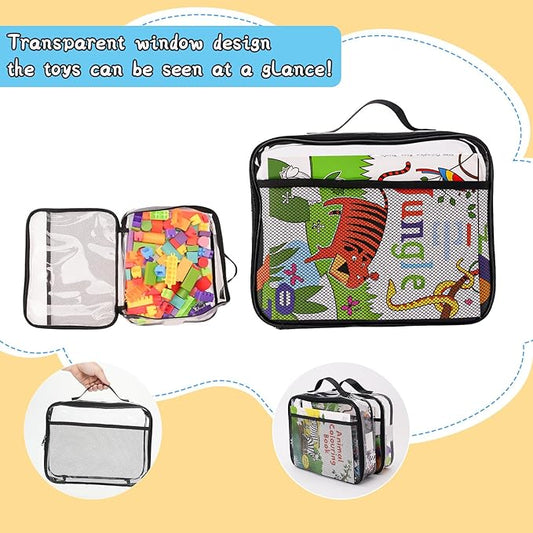 Large Kids Toy Storage Bag - Durable Waterproof Foldable Organizer, Portable Playroom Cleanup Solution for Toys, Books, Art Supplies (Eco-Friendly Material, Black