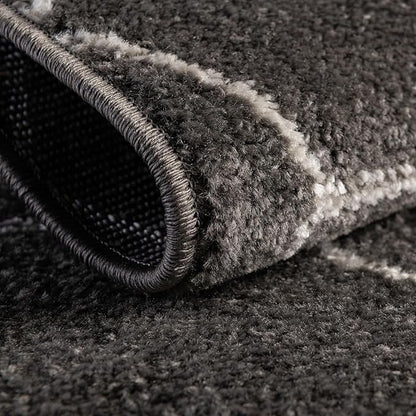 Unique Loom Trellis Frieze Collection Area Rug - Geometric (3' Square, Dark Gray/ Ivory)