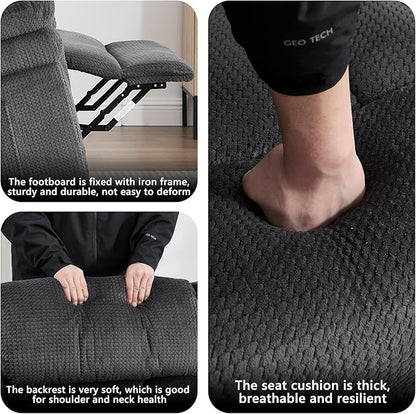 CANMOV Recliner Sofa Set, Oversize Power Lift Recliner Chair and Manual Loveseat with Overstuffed Armrest for Living Room,Bedroom Furniture,Office,1+3 Seat Grey