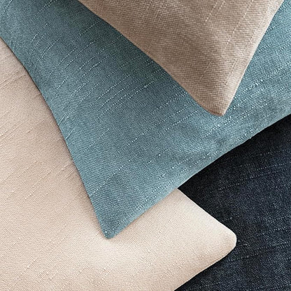 Foindtower Pack of 2 Textured Chenille Throw Decorative Pillow Covers Square Accent Solid Cushion Cover Neutral Farmhouse Pillow Case for Couch Sofa Bedroom Living Room 18x18 Inch,Light Blue
