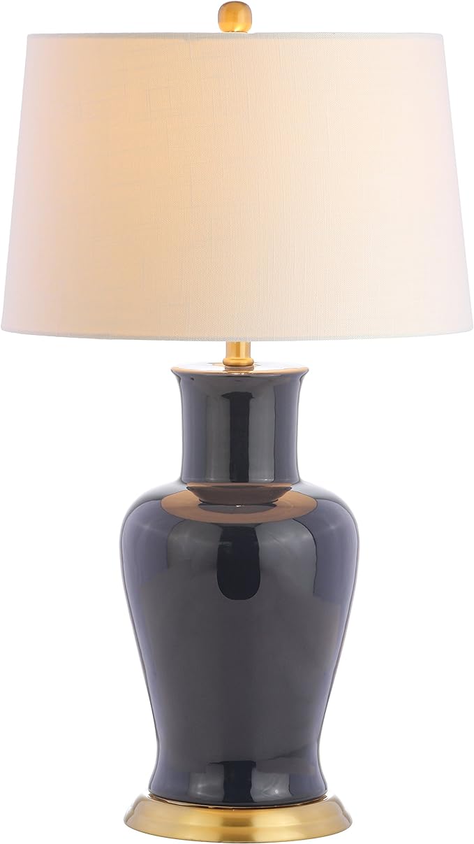 JONATHAN Y JYL4026B Julian 29" Ceramic LED Table Lamp Traditional Transitional Bedside Desk Nightstand Lamp for Bedroom Living Room Office College Bookcase LED Bulb Included, Navy