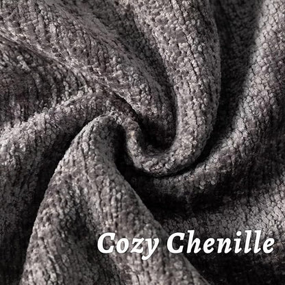 Grey Decorative Throw Pillow Covers 16x16 Inch Set of 2 Cozy Soild Chenille Cushion Cases Soft Textured Square Couch Pillows Cover Boho Accent Farmhouse Pillowcases for Sofa Bed