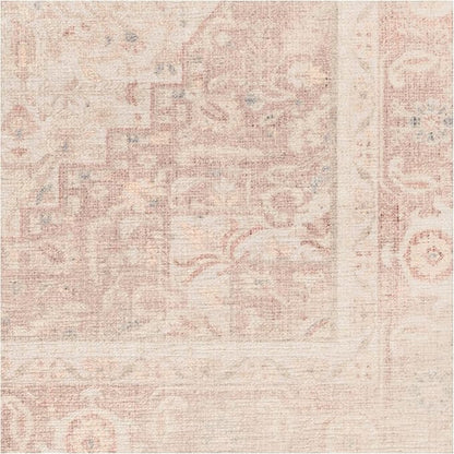 RUGGABLE Washable Area Rug – Kamran Soft Pink 8x10, Stain-Resistant, Non-Slip – Large Machine Washable Rugs for Living Room, Bedroom, Hallway, Entryway & Office–with Standard Pad