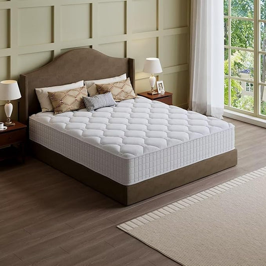 Queen Mattress, 12 Inch Hybrid Memory Foam Mattress in a Box, Cooling Gel for Pressure Relief & Back Pain Support, CertiPUR-US Certified, Medium Firm Bed, Fiberglass Free, Breathable Comfort Sleep