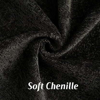 FUTEI Black Chenille Throw Pillow Covers 20x20 Inch Set of 2,Soft Cozy Bound Edge Design Cushion Case,Home Decor for Couch Bed Living Room