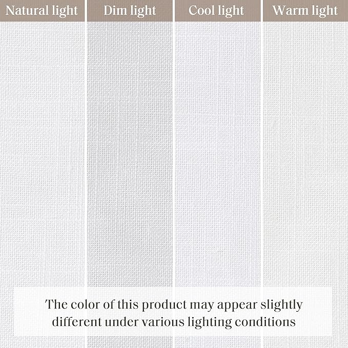 Madison Park Kyler Cordless Roman Shades - Single Panel, Lightweight Linen Blend Fabric, Natural Design, Easy Installation, Light Filtering Window Blind, Bedroom, Living Room Decor 31"W x 64"H White
