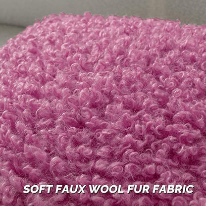 FUTEI Hot Pink Decorative Throw Pillow Covers 20x20 Inch Set of 2,Soft Fluffy Faux Wool Fur Boucle Textured Cushion Case,Modern Home Decor for Couch Bed Living Room Office