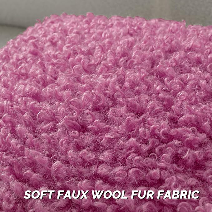 FUTEI Hot Pink Decorative Throw Pillow Covers 22x22 Inch Set of 2,Soft Fluffy Faux Wool Fur Boucle Textured Cushion Case,Modern Home Decor for Couch Bed Living Room Office