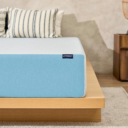 LIFEMENT Basic Queen Cooling Gel Infused Memory Foam Mattress in a Box | Medium Firm Bed, Fiberglass Free, Certified Pressure Relief Foam, Cooling Comfort Sleep, 6 Inch