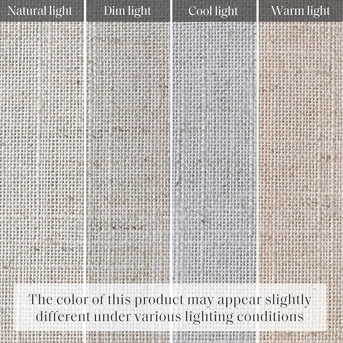 Madison Park Kyler Cordless Roman Shades - Single Panel, Lightweight Linen Blend Fabric, Natural Design, Easy Installation, Light Filtering Window Blind, Bedroom, Living Room Decor 34"W x 64"H Natural