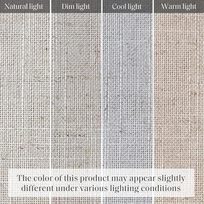 Madison Park Kyler Cordless Roman Shades - Single Panel, Lightweight Linen Blend Fabric, Natural Design, Easy Installation, Light Filtering Window Blind, Bedroom, Living Room Decor 29"W x 64"H Natural