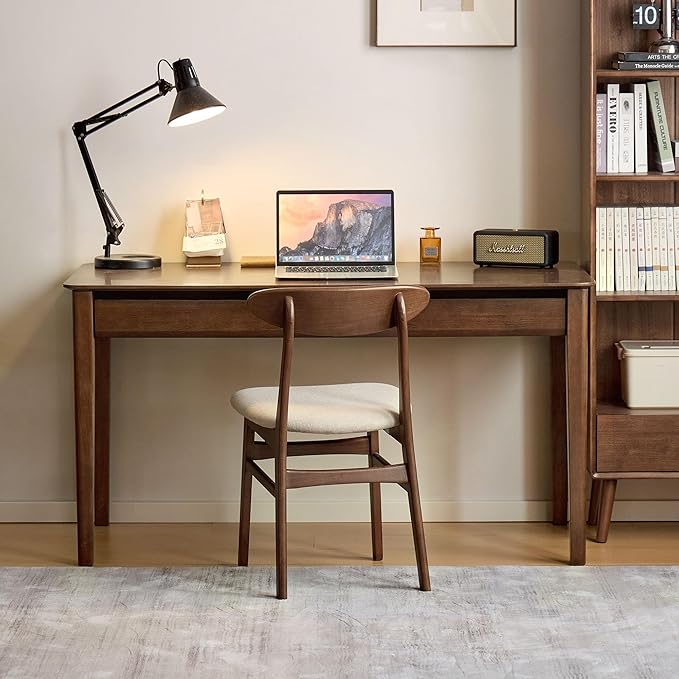YESWOOD Vintage Solid Wood Computer Desk, Office Desk with Storage Drawers, Writing Desk for Home Office, Study 47.24" W
