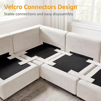 VANOMi Modular Sectional Sofa, Convertible Couch Modular Sofa Without Ottoman, Sectional Sofas for Living Room Small Apartments