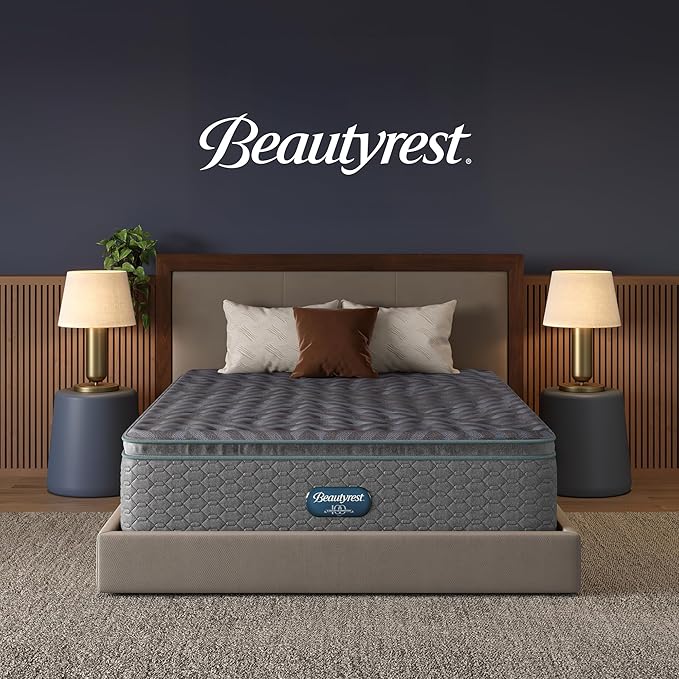 Beautyrest Days End Medium Firm Pillow Top 14.75" Mattress - Twin - Cooling Tech, Supportive Durable Pocketed Coils, Pressure Relief, Motion Separation; 100 Night Sleep Trial and 10 Year Warranty