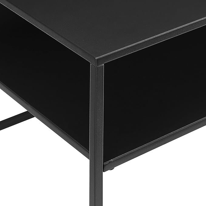 Crosley Furniture Braxton Sofa Console Table with Storage Shelf for Hall, Entryway, or Living Room, Matte Black