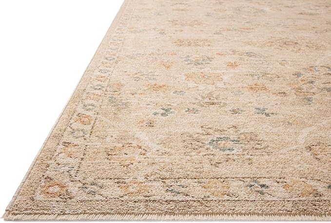Loloi Chris Loves Julia Palma Collection PLM-11 Natural/Multi 2'-7" x 12'-0" Fringe Runner Rug Vintage Style Boho Living Room Bedroom Carpet