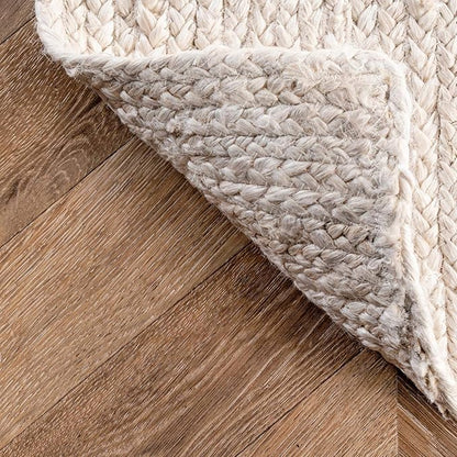 nuLOOM 4x6 Rigo Jute Hand Woven Area Rug, Off White, Solid Farmhouse Design, Natural Fiber, For Bedroom, Living Room, Dining Room, Hallway, Office, Kitchen, Entryway