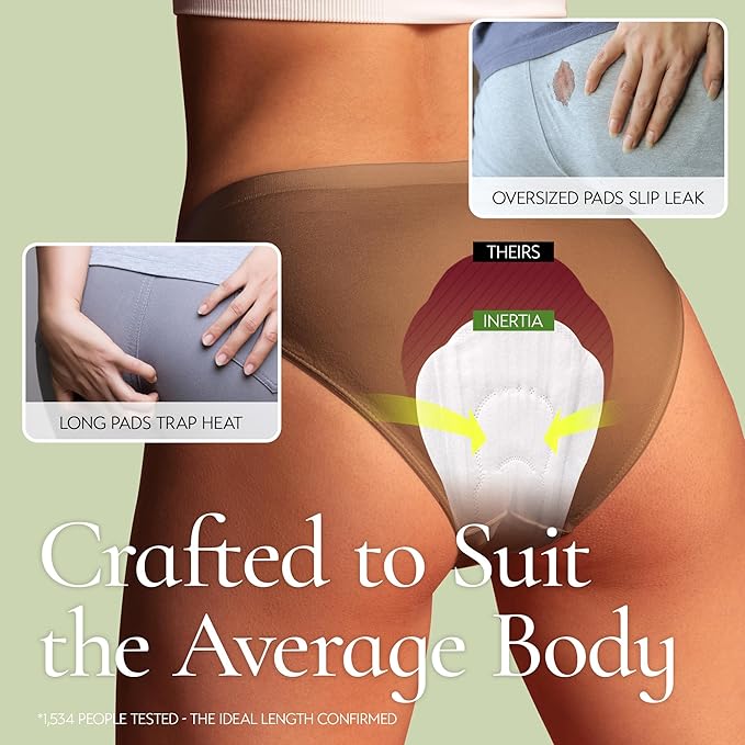 INERTIA The Prism White – Truly Organic Ultra Thin & Leak-Proof Organic Cotton Korean Pads with Wings | Heavy Absorbency | Hypoallergenic, Super Absorbent, Chlorine-Free & Fragrance-Free (40 Count)
