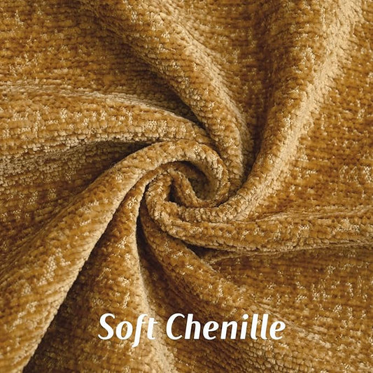 FUTEI Tobacco Chenille Throw Pillow Covers 22x22 Inch Set of 2,Soft Cozy Bound Edge Design Cushion Case,Home Decor for Couch Bed Living Room