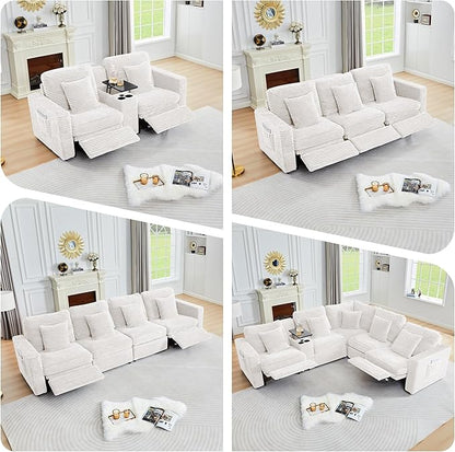 Modern Corner Sofa Seat with 2 Pillows for Modular Sectional Couch for Living Room-White
