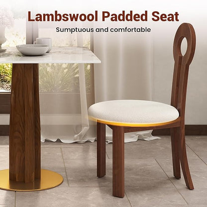 Sintered Stone Square Office Table and Chair Set - Meeting Table for Small Offices (Walnut‌ Leg and Pandora Top, 1 Table and 4 Chairs)
