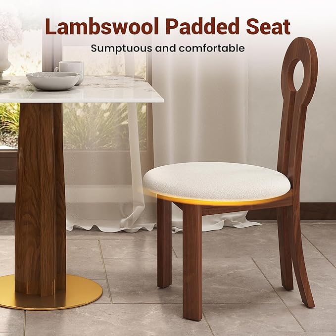 Sintered Stone Square Office Table and Chair Set - Meeting Table for Small Offices (Walnut‌ Leg and Pandora Top, 1 Table and 2 Chairs)