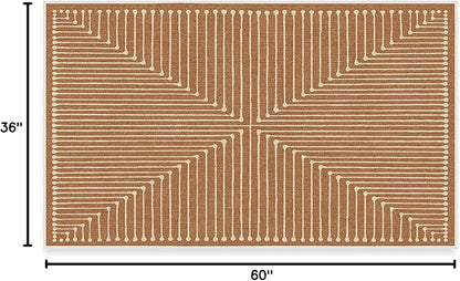 RUGGABLE x Jonathan Adler Machine Washable Modern Area Rug – Inkdrop Copper 3x5, Stain-Resistant, Non-Slip – Small Rugs for Living Room, Bedroom, Hallway, Entryway & Office–with Cushioned Pad