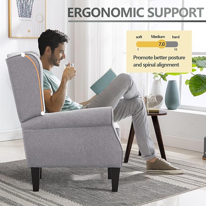 Accent Chair Set of 2, Modern Living Room Chairs with Wingback, Comfy Upholstered High Back Single Sofa for Bedroom, Mid-Century Reading Armchair Sillas para Sala