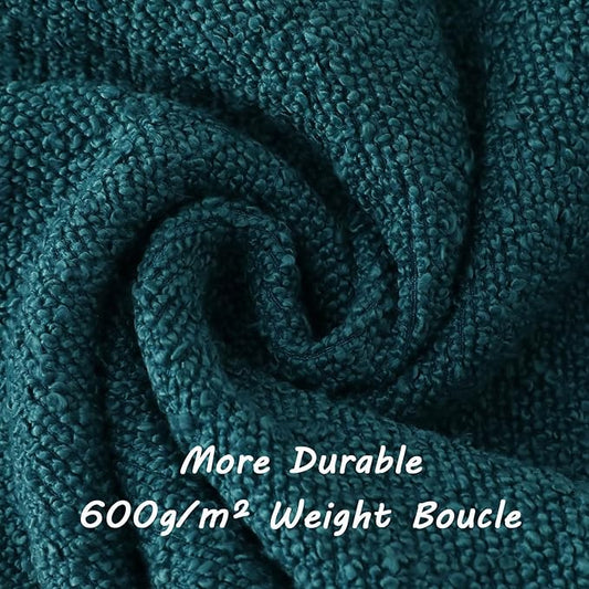 FUTEI Pack of 2 Teal Green Decorative Throw Pillow Covers 24x24 Inch Soft Cozy Solid Boucle Textured European Cushion Case,Modern Home Decor for Couch Bed Living Room