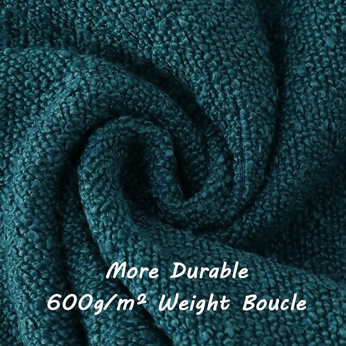 FUTEI Pack of 2 Teal Green Decorative Throw Pillow Covers 18x18 Inch Soft Cozy Solid Boucle Textured Cushion Case,Modern Home Decor for Couch Bed Living Room