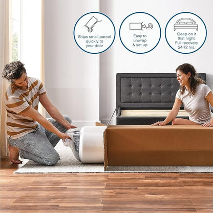 Classic Brands Cool Gel Chill Memory Foam 14-Inch Mattress with 2 BONUS Pillows |CertiPUR-US Certified |Bed-in-a-Box, Queen