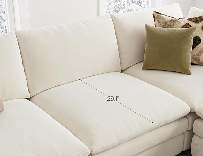 Sectional Couches for Living Room L Shaped Cloud Couch with Ottoman Deep Plush 5 Seats Sofa Modern Sofa for Apartment