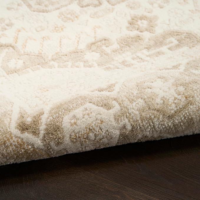 Nourison Home Pardis Ivory Beige 2' x 6' Area Rug - Easy Clean, Non Shedding, Bed Room, Living Room, Dining Room, Kitchen (6' Runner)