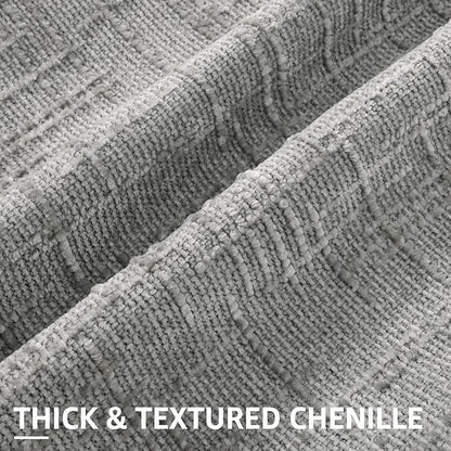 decorUhome Neutral Grey Chenille Throw Pillow Covers 12x20 Set of 2 Thick Textured Slubby Couch Pillow Covers Farmhouse Accent Modern Neutral Decorative Pillow Cases for Bed Sofa Living Room