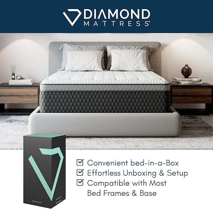 Diamond Mattress EquaLite Copper Cooled Hybrid Mattress, Full Mattress 11-inch Firm, Greenguard Gold, CertiPUR-US Certified, Fiberglass-Free, Made in USA