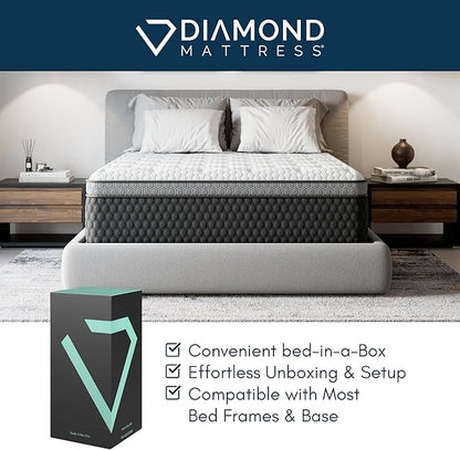 Diamond Mattress EquaLite Copper Cooled Hybrid Mattress, King Mattress 11-inch Firm, Greenguard Gold, CertiPUR-US Certified, Fiberglass-Free, Made in USA