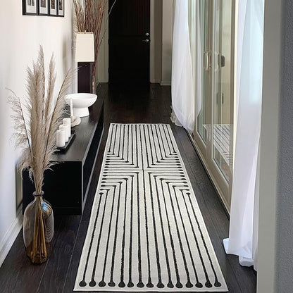 RUGGABLE x Jonathan Adler Machine Washable Area Rug – Inkdrop Black & Ivory 6 ft Round, Stain-Resistant, Non-Slip – Medium Rugs for Living Room, Bedroom, Hallway, Entryway & Office–with Standard Pad