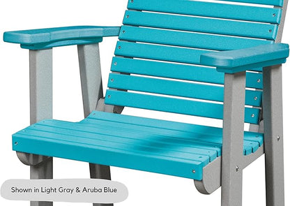 DutchCrafters Modern Horizontal Slat High Back Poly Outdoor Patio Chair (Black & Blue)