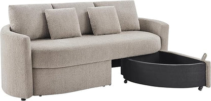 Studio Living® Beckett 92" Storage Sofa, Modern Farmhouse, Pocket Coil Comfort, Easy Assembly, Chenille Fabric, Taupe