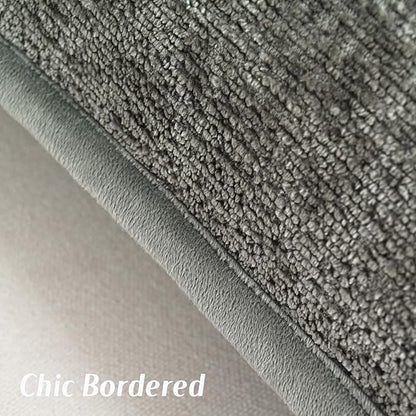 FUTEI Grey Chenille Throw Pillow Covers 12x20 Inch Set of 2,Soft Cozy Bound Edge Design Lumbar Pillow Cases,Home Decor for Couch Bed Living Room