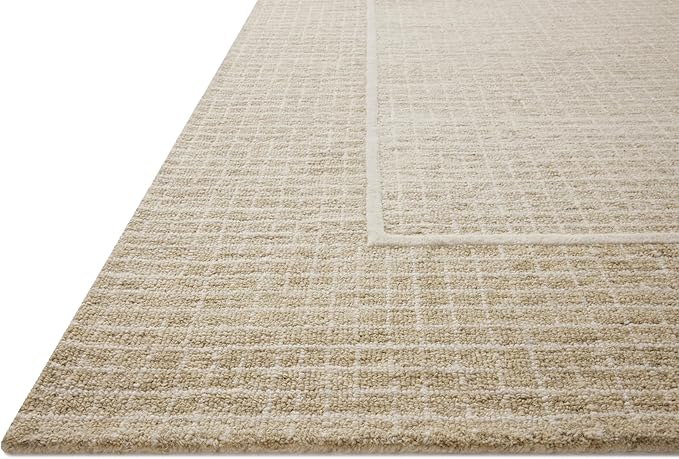 Loloi Chris Loves Julia Briggs Collection, Wheat & Ivory, 3'-6" x 5'-6" Accent Rug – Minimal Gritted Design Area Rugs for Living Room Bedroom Entryway & Hallway No Shed High Traffic Home Decor Rug