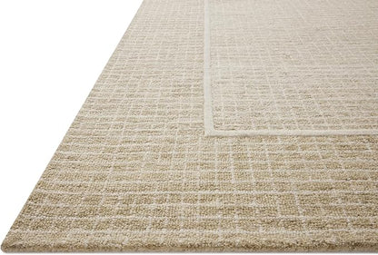 Loloi Chris Loves Julia Briggs Collection, Wheat & Ivory, 3'-6" x 5'-6" Accent Rug – Minimal Gritted Design Area Rugs for Living Room Bedroom Entryway & Hallway No Shed High Traffic Home Decor Rug
