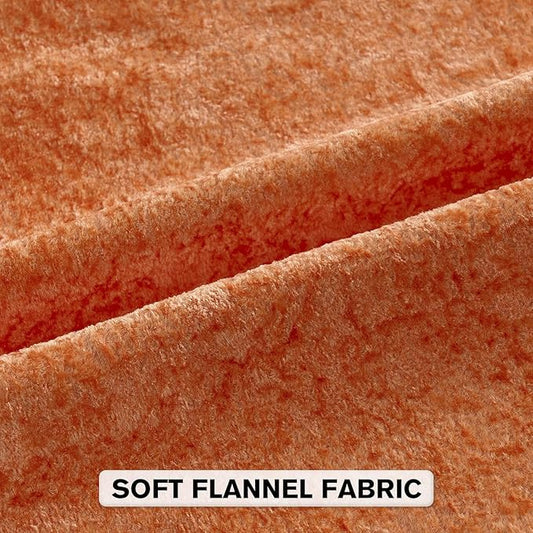 FUTEI Orange Flannel Throw Pillow Covers 18x18 Inch Set of 2,Soft Dimensional Textured Cushion Cases,Modern Home Decor for Couch Living Room
