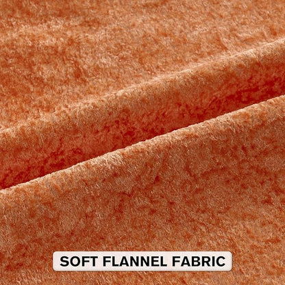 FUTEI Orange Flannel Throw Pillow Covers 22x22 Inch Set of 2,Soft Dimensional Textured Cushion Cases,Modern Home Decor for Couch Living Room