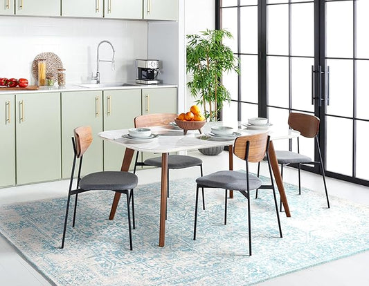 SAFAVIEH Area Rug 11x15 - Evoke Collection - Large - Ivory & Aqua, Distressed Design, Non-Shedding & Easy to Clean, Ideal for Living Room, Bedroom, Dining Space (EVK256J)