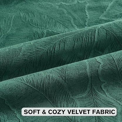 FUTEI Christmas Dark Green Velvet Throw Pillow Covers 18x18 Inch Set of 2,Soft Embossed Leaf-Relief Textured Cushion Cases,Natural Home Decor for Couch Living Room