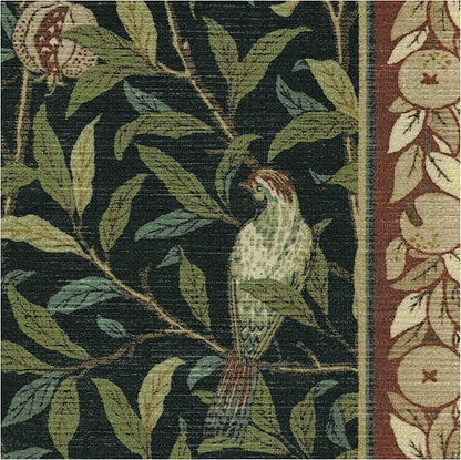 RUGGABLE x Morris & Co Washable Area Rug – Pomegranate Blue Green 9x12, Stain-Resistant, Non-Slip – Large Machine Washable Rugs for Living Room, Bedroom, Hallway, Entryway & Office–with Cushioned Pad