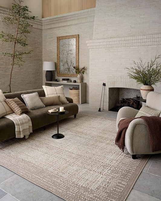 Loloi Amber Lewis Bexley Collection BEX-06 Natural/Taupe 2'-7" x 4' Accent Rug Neutral, Textured, Living, Bedroom, Dining, Carpet