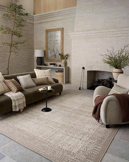 Loloi Amber Lewis Bexley Collection BEX-06 Natural/Taupe 9' x 13' Area Rug Neutral, Textured, Living, Bedroom, Dining, Carpet